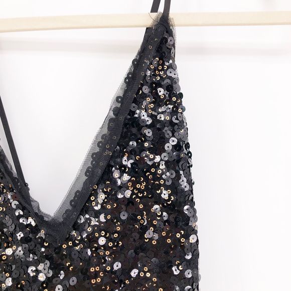 NBD x Revolve Dress Sloan Black Sequin Slip Mini - Picture 4 of 8